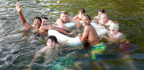 Scouts having fun at Aquatics